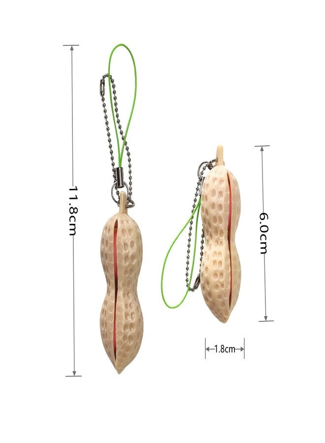 Ganjiang 6PCS Squeeze Bean Keychain Fidget Toys Pack for Both Children and Adult (3pcs Pea & 3pcs Peanut) - Image 3